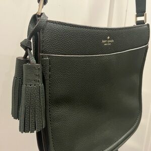 Kate Spade Forest Green Shoulder Bag with Tassels